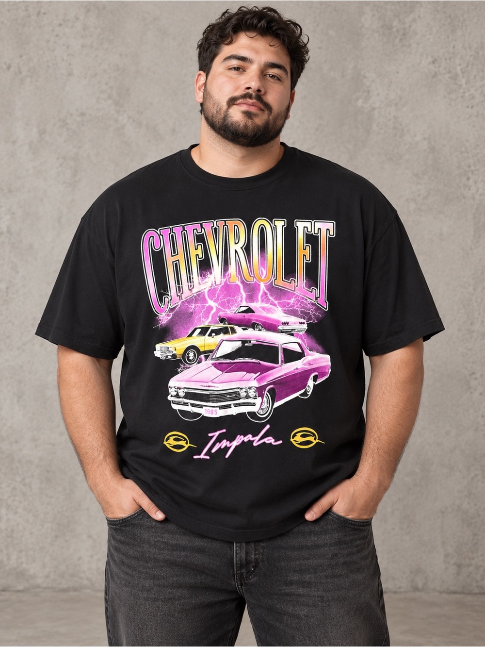 NWT Chevrolet Impala Graphic T-Shirt XL Black Lowrider Car Streetwear Tee